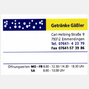 Horizont-Sponsor Getr&Atilde;&curren;nke G&Atilde;&curren;ssler Emmendingen